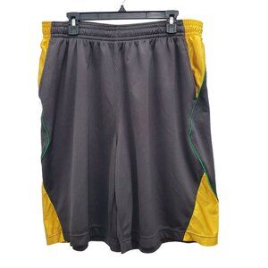 Finish Line FINL365 Hoops Men's Gray Yellow Mesh 10.5" Basketball Shorts Size XL